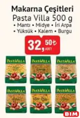 PASTAVİLLA MAKARNA ÇEŞİTLERİ 500 G fiyat ve kampanya bilgisi